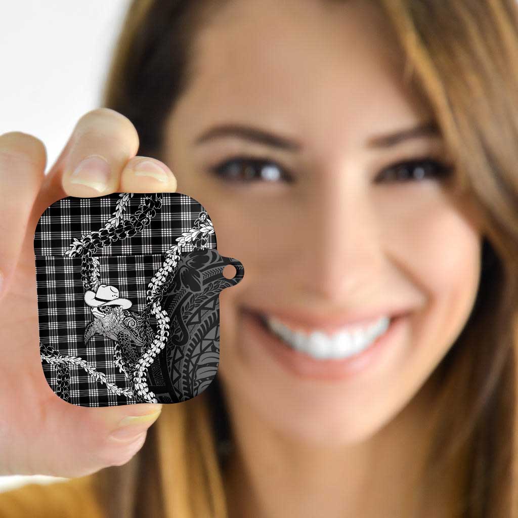Black Hawaii Palaka Cowboy Turtle AirPods Case Hawaiian Paniolo Puakenikeni Maile Lei DT05 - Polynesian Pride
