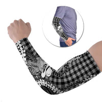 Black Hawaii Palaka Cowboy Turtle Arm Sleeves Hawaiian Paniolo Puakenikeni Maile Lei DT05 Set of 2 Black - Polynesian Pride