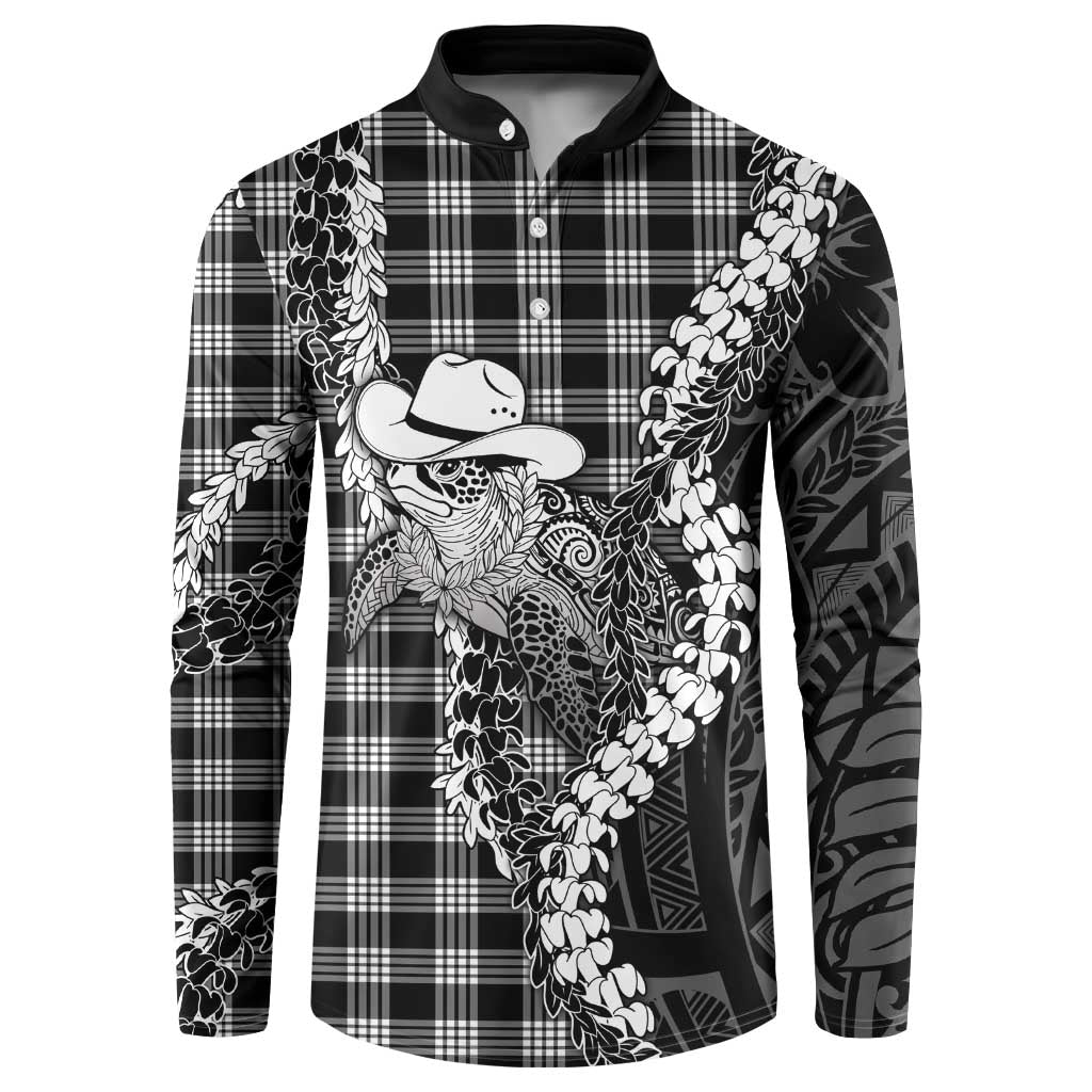 Black Hawaii Palaka Cowboy Turtle Button Sweatshirt Hawaiian Paniolo Puakenikeni Maile Lei