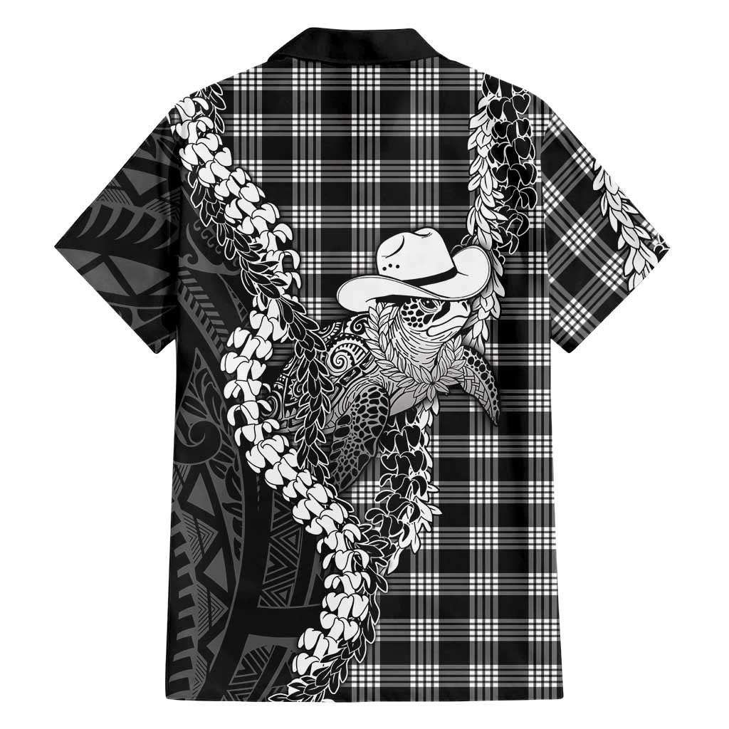 Black Hawaii Palaka Cowboy Turtle Family Matching Mermaid Dress and Hawaiian Shirt Hawaiian Paniolo Puakenikeni Maile Lei DT05 - Polynesian Pride