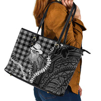 Black Hawaii Palaka Cowboy Turtle Leather Tote Bag Hawaiian Paniolo Puakenikeni Maile Lei DT05 - Polynesian Pride