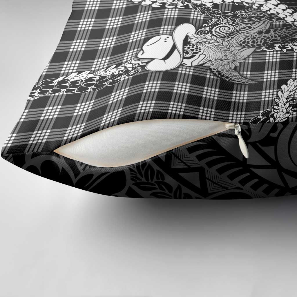 Black Hawaii Palaka Cowboy Turtle Pillow Cover Hawaiian Paniolo Puakenikeni Maile Lei DT05 - Polynesian Pride