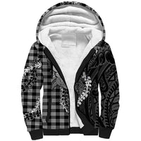 Black Hawaii Palaka Cowboy Turtle Sherpa Hoodie Hawaiian Paniolo Puakenikeni Maile Lei DT05 Unisex Black - Polynesian Pride