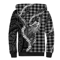 Black Hawaii Palaka Cowboy Turtle Sherpa Hoodie Hawaiian Paniolo Puakenikeni Maile Lei DT05 - Polynesian Pride