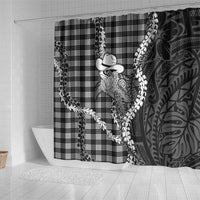 Black Hawaii Palaka Cowboy Turtle Shower Curtain Hawaiian Paniolo Puakenikeni Maile Lei DT05 - Polynesian Pride