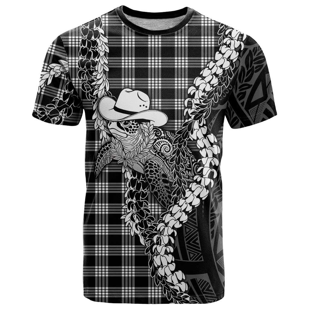 Black Hawaii Palaka Cowboy Turtle T Shirt Hawaiian Paniolo Puakenikeni Maile Lei DT05 Black - Polynesian Pride