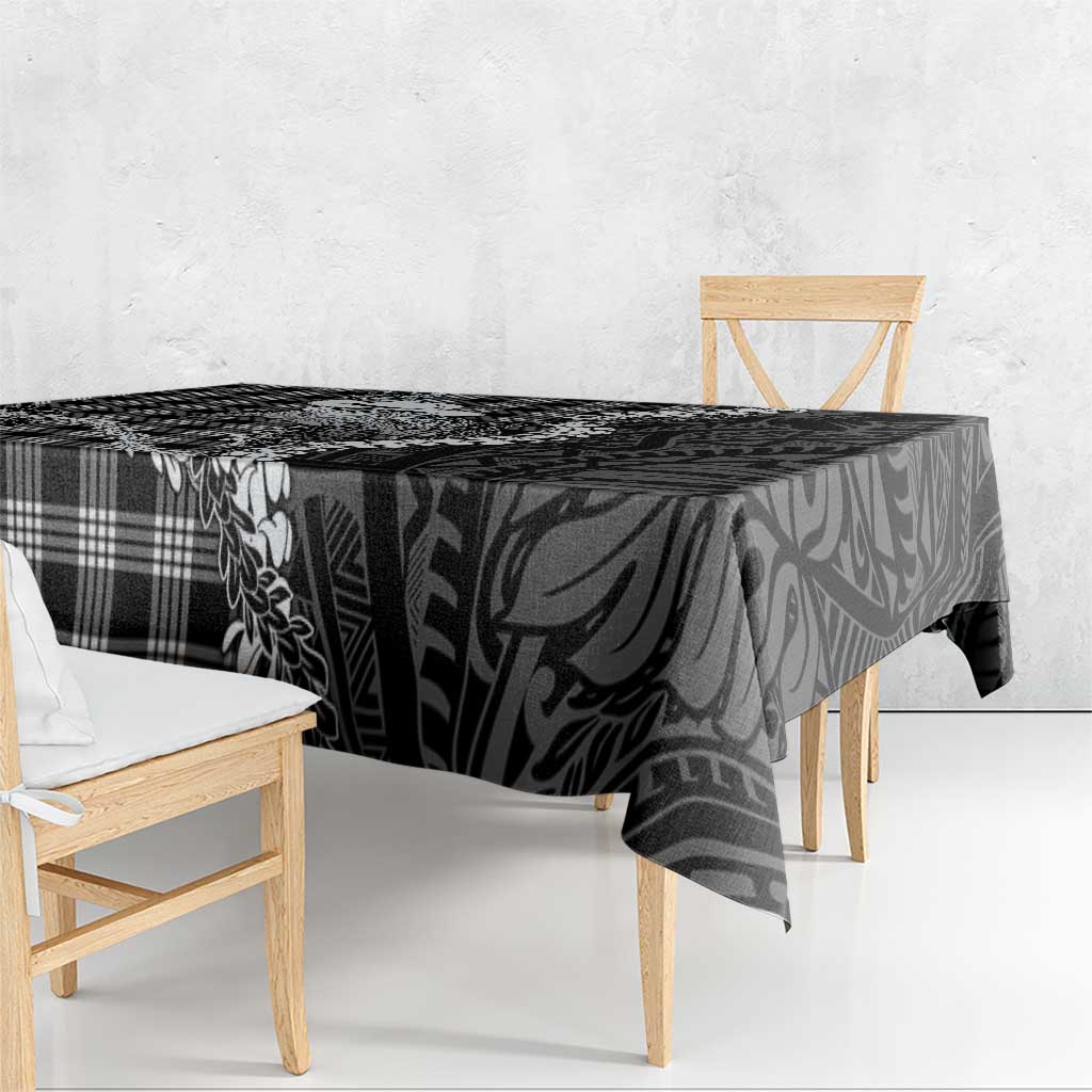 Black Hawaii Palaka Cowboy Turtle Tablecloth Hawaiian Paniolo Puakenikeni Maile Lei