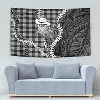 Black Hawaii Palaka Cowboy Turtle Tapestry Hawaiian Paniolo Puakenikeni Maile Lei