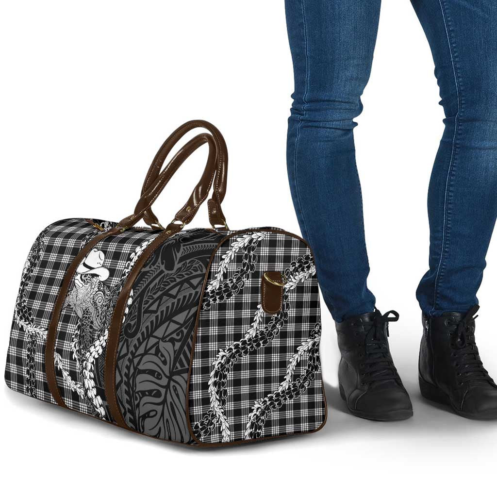 Black Hawaii Palaka Cowboy Turtle Travel Bag Hawaiian Paniolo Puakenikeni Maile Lei DT05 - Polynesian Pride