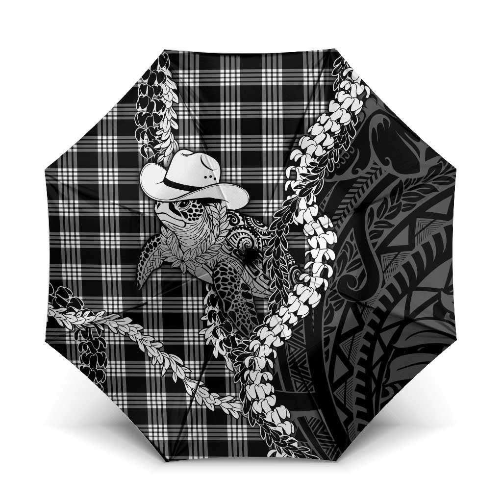 Black Hawaii Palaka Cowboy Turtle Umbrella Hawaiian Paniolo Puakenikeni Maile Lei