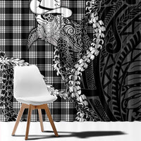 Black Hawaii Palaka Cowboy Turtle Window Curtain Hawaiian Paniolo Puakenikeni Maile Lei