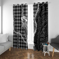 Black Hawaii Palaka Cowboy Turtle Window Curtain Hawaiian Paniolo Puakenikeni Maile Lei