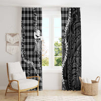 Black Hawaii Palaka Cowboy Turtle Window Curtain Hawaiian Paniolo Puakenikeni Maile Lei