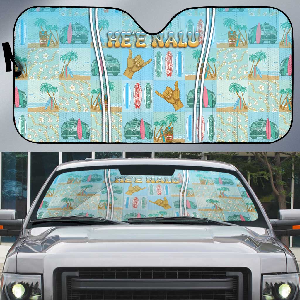 Hawaii Surfing Auto Sun Shade He'e Nalu