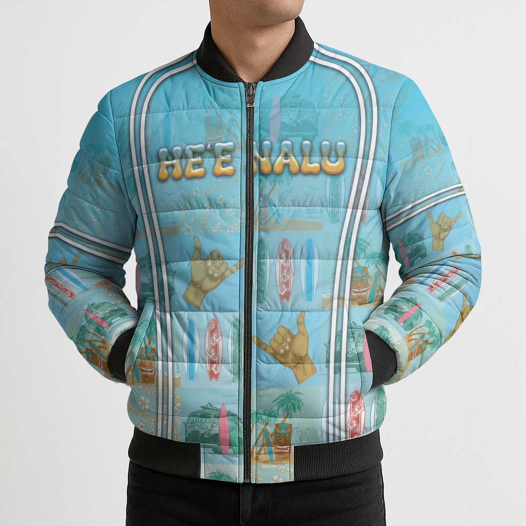Custom Hawaii Surfing Bomber Puffer Jacket He'e Nalu