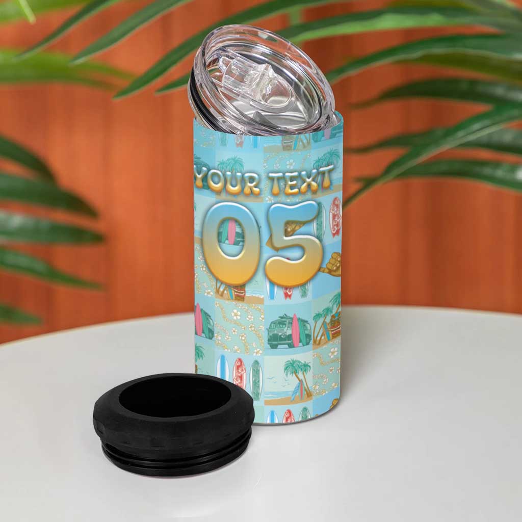 Custom Hawaii Surfing 4 in 1 Can Cooler Tumbler He'e Nalu