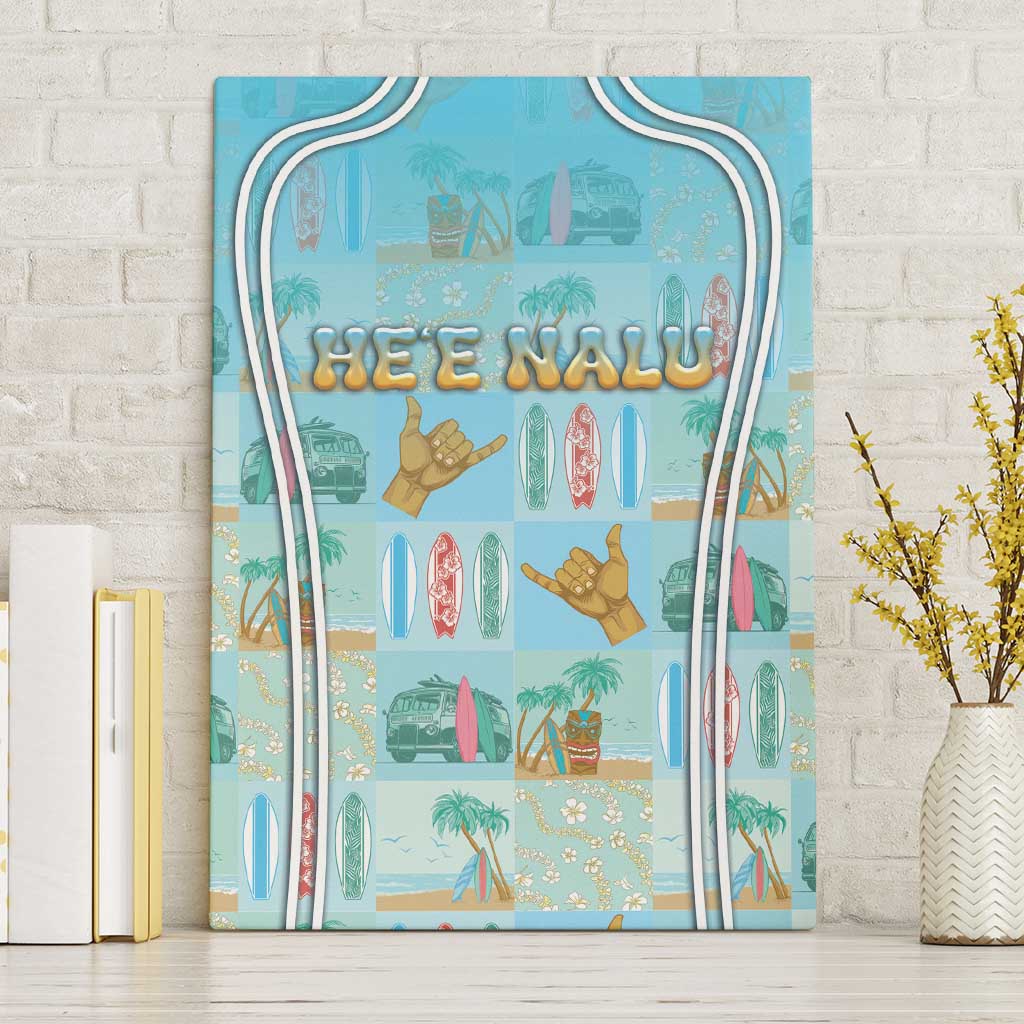 Hawaii Surfing Canvas Wall Art He'e Nalu