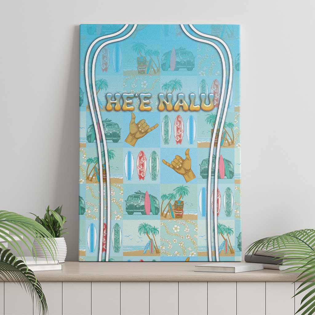 Hawaii Surfing Canvas Wall Art He'e Nalu