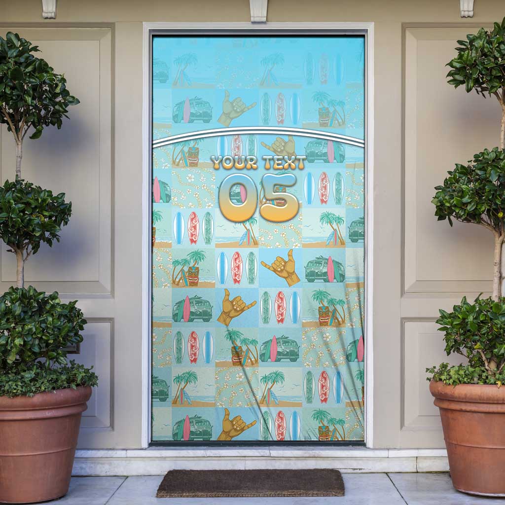 Custom Hawaii Surfing Door Cover He'e Nalu