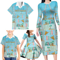 Custom Hawaii Surfing Family Matching Long Sleeve Bodycon Dress and Hawaiian Shirt He'e Nalu DT05 - Polynesian Pride