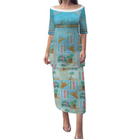 Custom Hawaii Surfing Family Matching Puletasi and Hawaiian Shirt He'e Nalu DT05 Mom's Dress Blue - Polynesian Pride