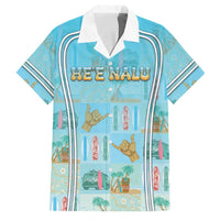 Custom Hawaii Surfing Family Matching Summer Maxi Dress and Hawaiian Shirt He'e Nalu DT05 Dad's Shirt - Short Sleeve Blue - Polynesian Pride