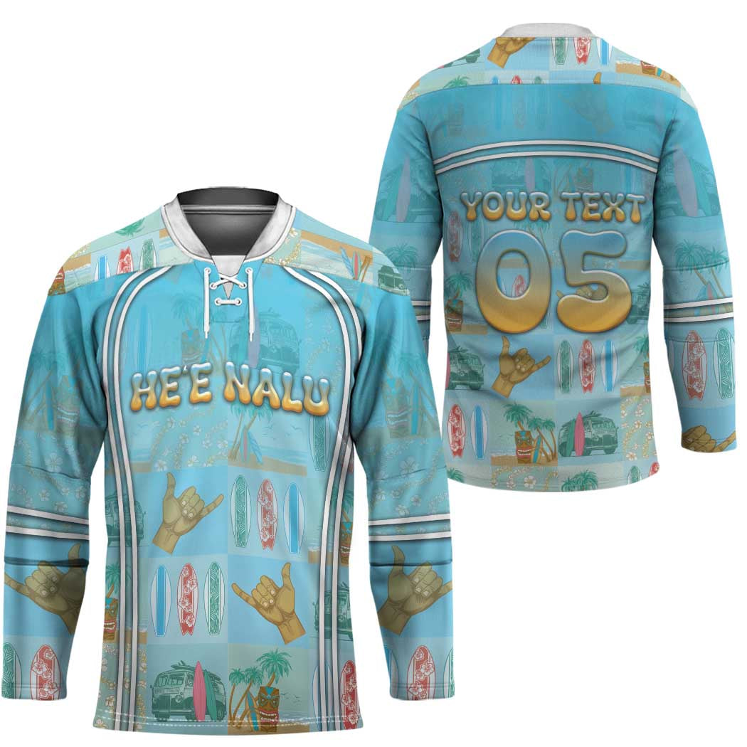 Custom Hawaii Surfing Hockey Jersey He'e Nalu