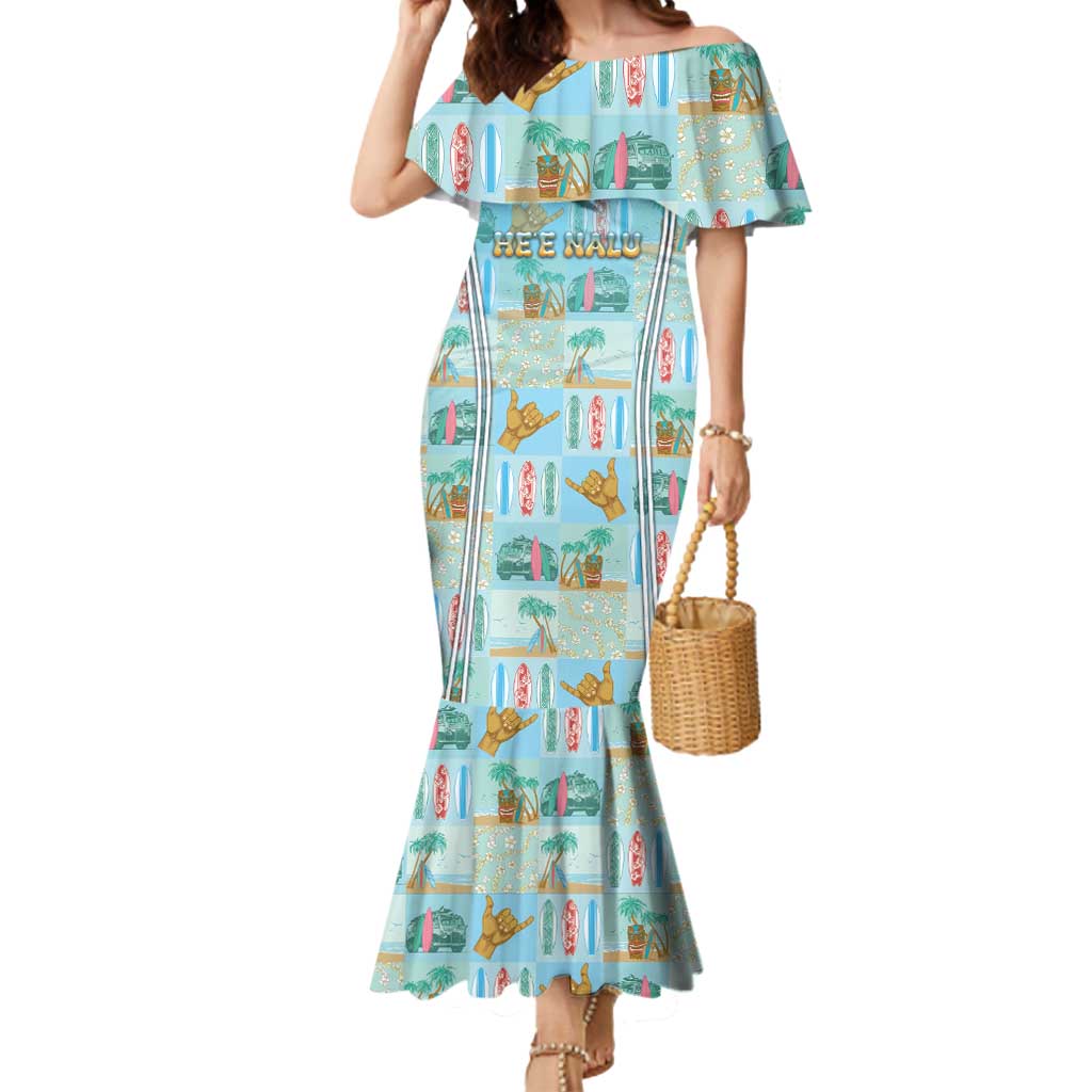 Custom Hawaii Surfing Mermaid Dress He'e Nalu