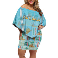 Custom Hawaii Surfing Off Shoulder Short Dress He'e Nalu
