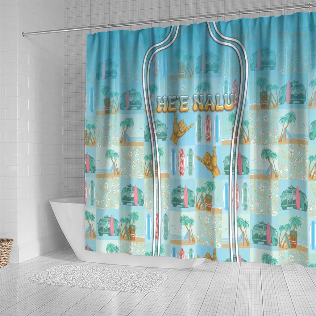 Hawaii Surfing Shower Curtain He'e Nalu