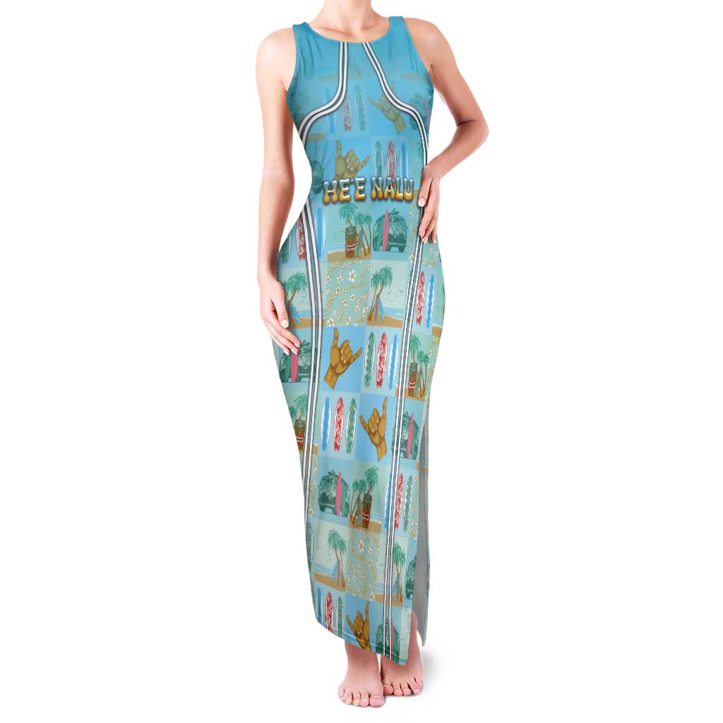 Custom Hawaii Surfing Tank Maxi Dress He'e Nalu