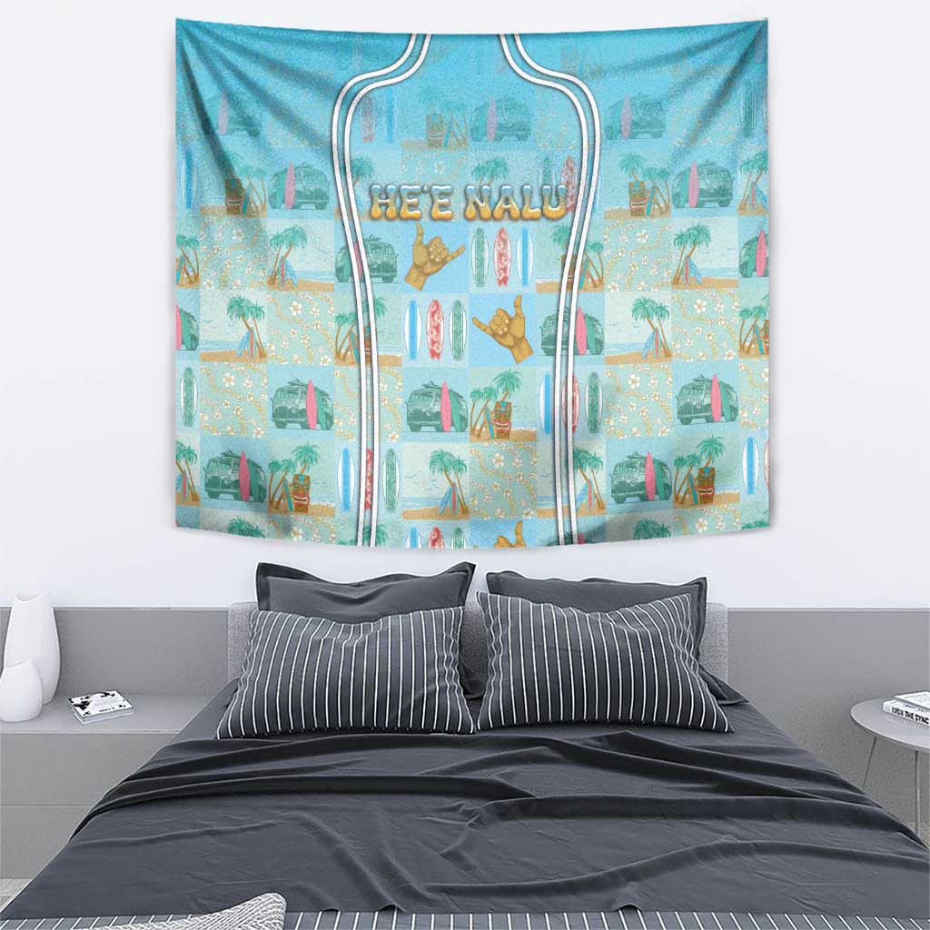 Hawaii Surfing Tapestry He'e Nalu