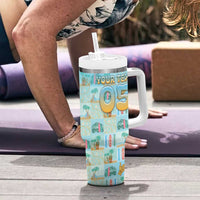 Custom Hawaii Surfing Tumbler With Handle He'e Nalu