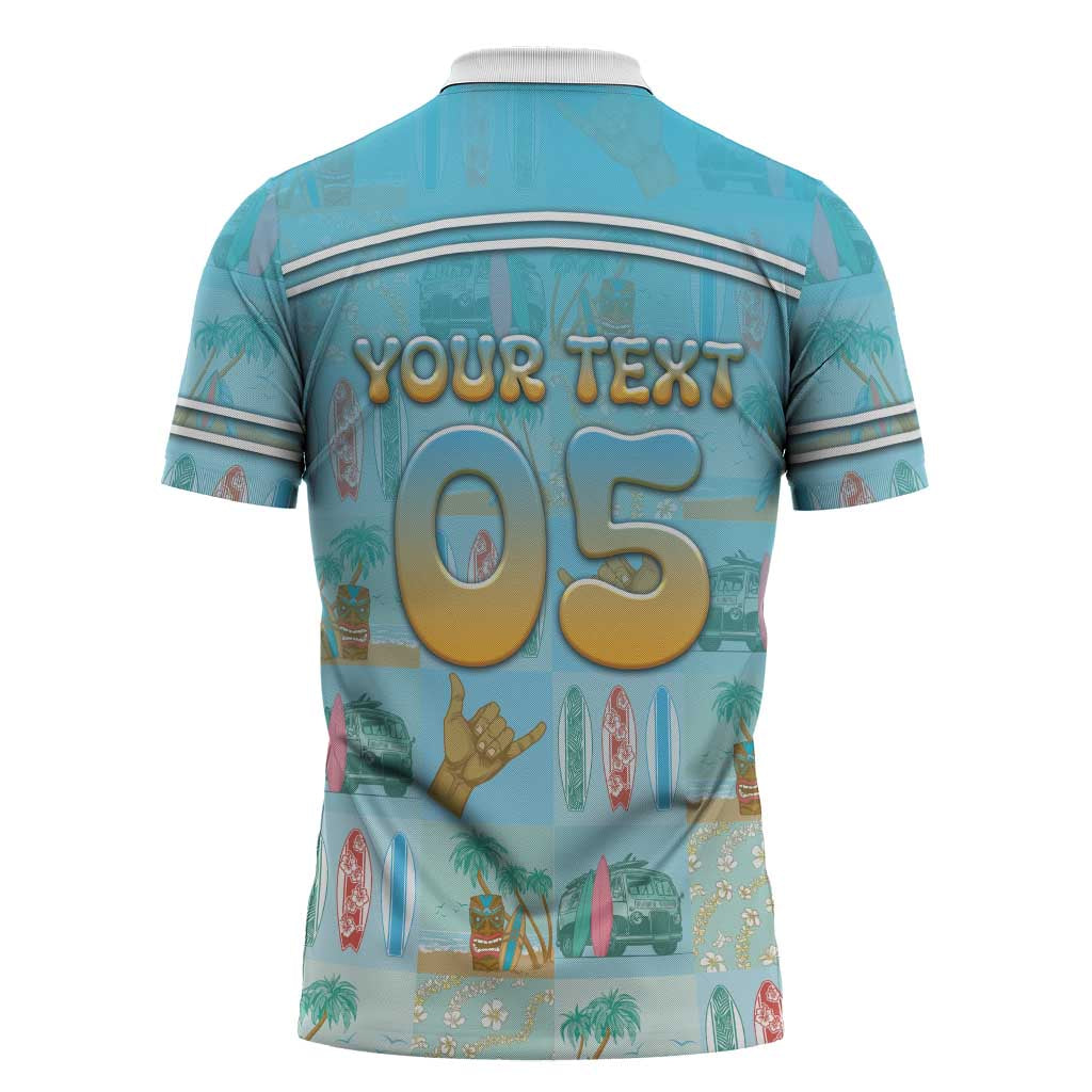 Custom Hawaii Surfing Zipper Polo Shirt He'e Nalu