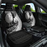 Personalised New Zealand Father's Day Car Seat Cover Papa Kiwi Bird Tribal Pattern DT05 One Size Black - Polynesian Pride