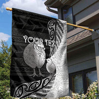 Personalised New Zealand Father's Day Garden Flag Papa Kiwi Bird Tribal Pattern DT05 - Polynesian Pride