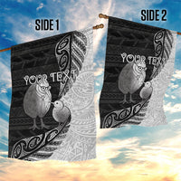 Personalised New Zealand Father's Day Garden Flag Papa Kiwi Bird Tribal Pattern DT05 - Polynesian Pride
