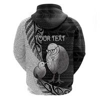 Personalised New Zealand Father's Day Hoodie Papa Kiwi Bird Tribal Pattern DT05 - Polynesian Pride