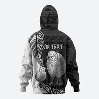 Personalised New Zealand Father's Day Hoodie Papa Kiwi Bird Tribal Pattern DT05 - Polynesian Pride