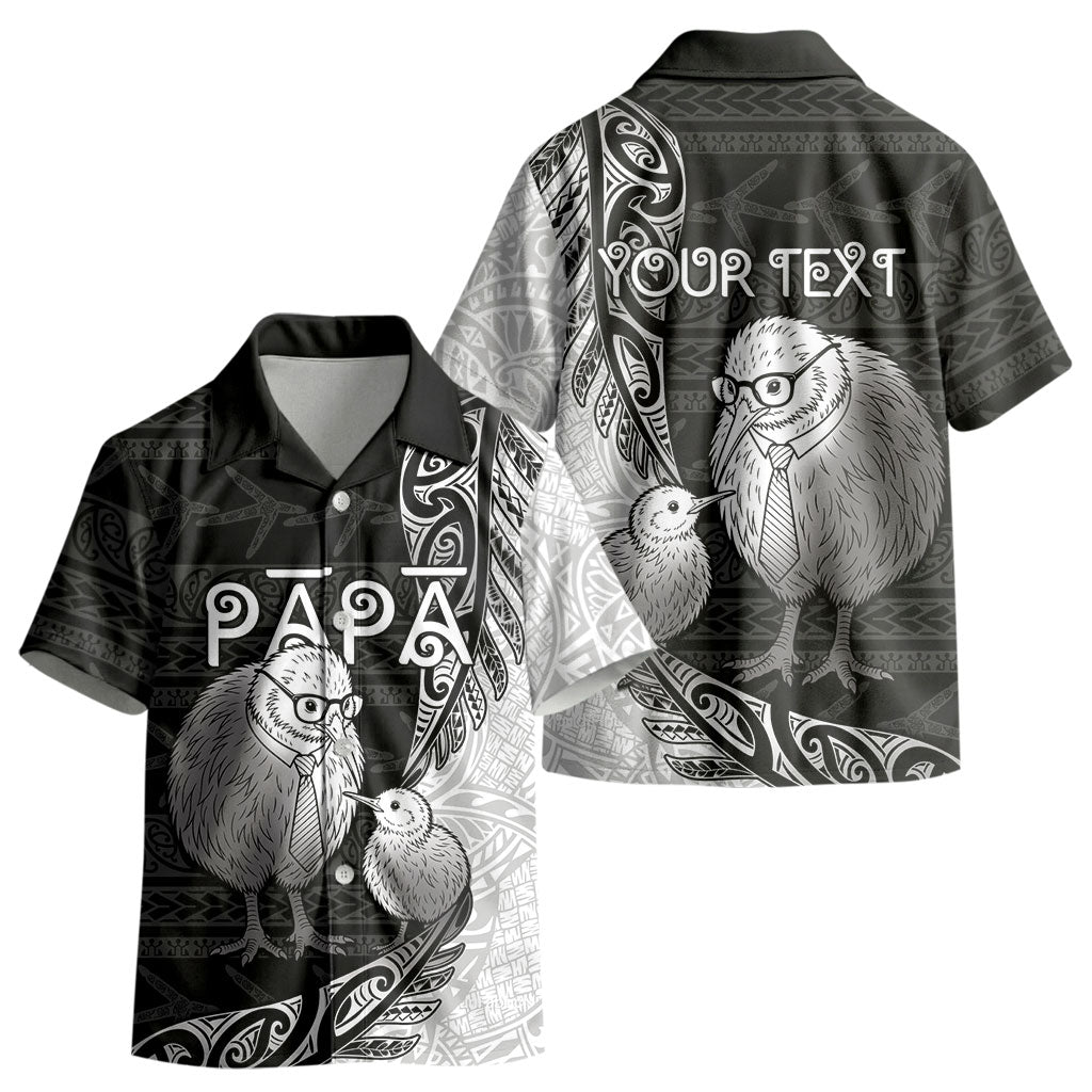Personalised New Zealand Father's Day Kid Hawaiian Shirt Papa Kiwi Bird Tribal Pattern DT05 - Polynesian Pride