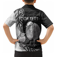 Personalised New Zealand Father's Day Kid Hawaiian Shirt Papa Kiwi Bird Tribal Pattern DT05 - Polynesian Pride