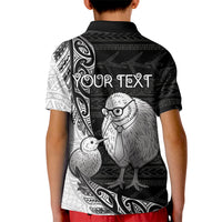 Personalised New Zealand Father's Day Kid Polo Shirt Papa Kiwi Bird Tribal Pattern DT05 - Polynesian Pride