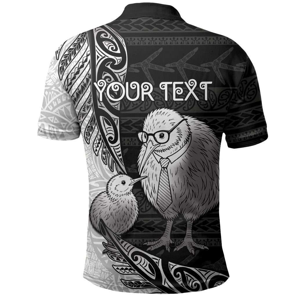 Personalised New Zealand Father's Day Polo Shirt Papa Kiwi Bird Tribal Pattern DT05 - Polynesian Pride
