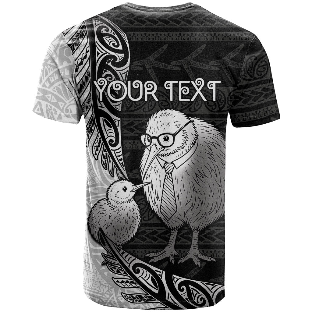 Personalised New Zealand Father's Day T Shirt Papa Kiwi Bird Tribal Pattern DT05 - Polynesian Pride
