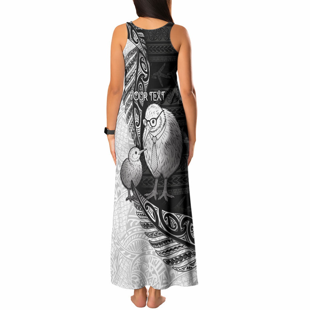 Personalised New Zealand Father's Day Tank Maxi Dress Papa Kiwi Bird Tribal Pattern DT05 - Polynesian Pride