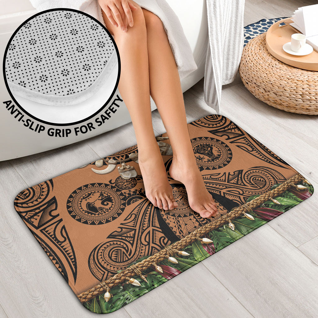 Polynesia Maui Tattoo Inspired Bathroom Set Tropical Leaf Skirt Costume