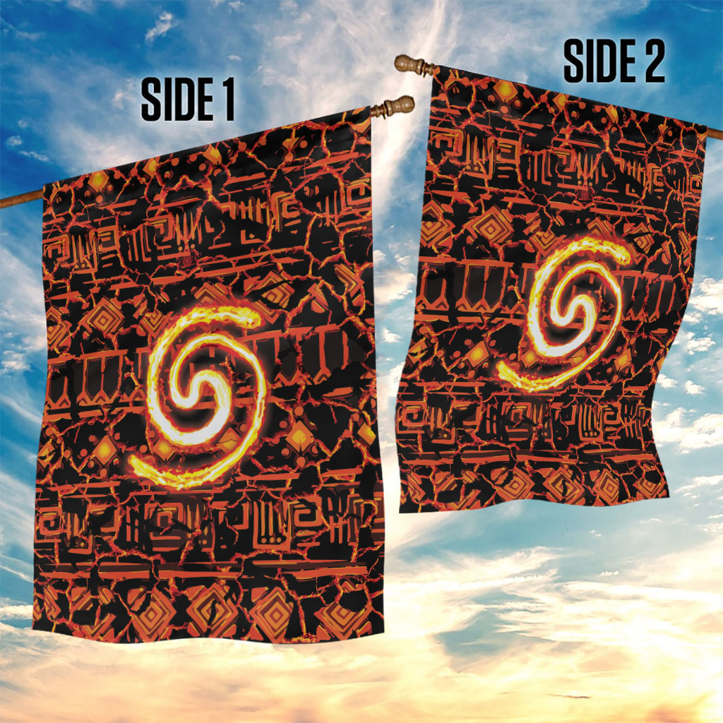 Polynesia Lava Monster Cosplay Garden Flag Fiery Glowing Volcano Crack Pattern