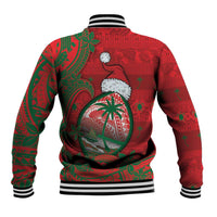 Guam Christmas Baseball Jacket Chamorro Seal Hat Santa Tribal Waves - Polynesian Pride
