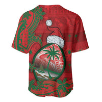 Guam Christmas Baseball Jersey Chamorro Seal Hat Santa Tribal Waves - Polynesian Pride