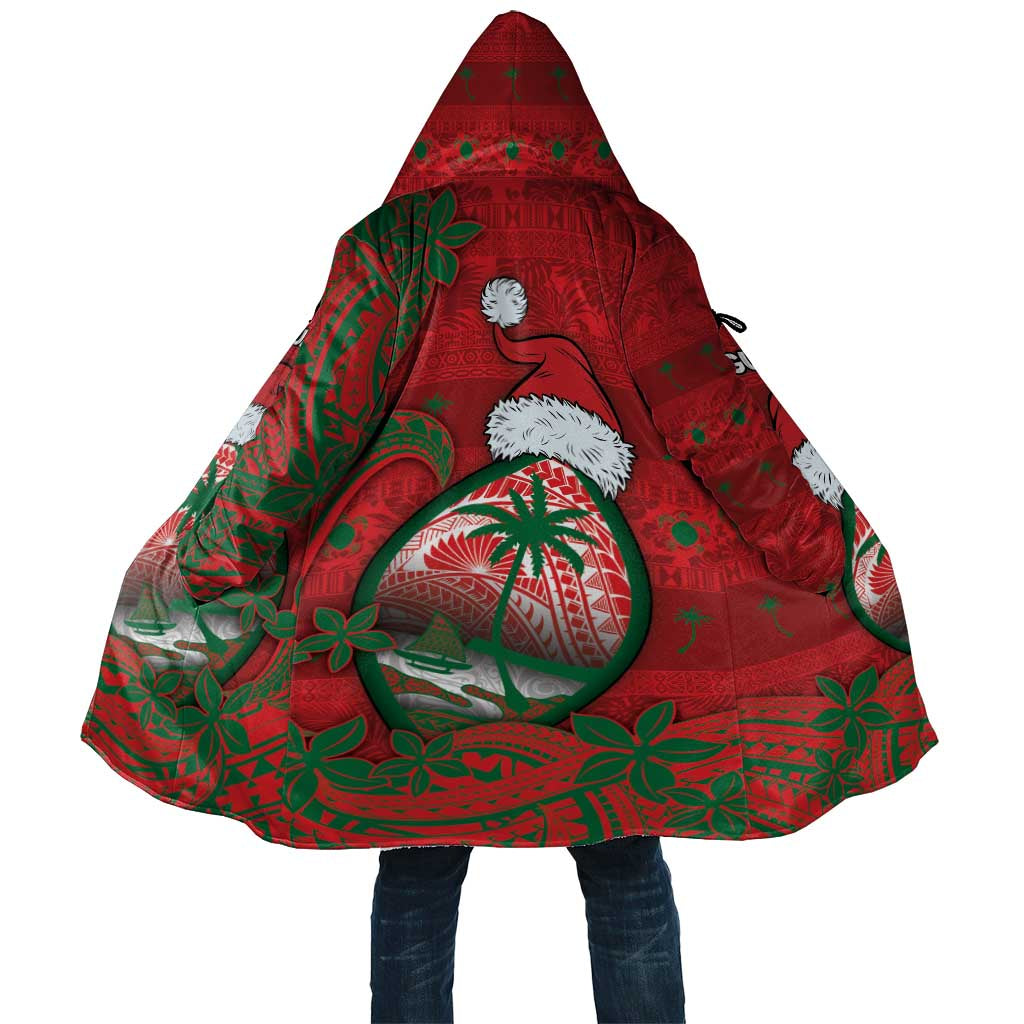 Guam Christmas Cloak Chamorro Seal Hat Santa Tribal Waves DT05 Unisex Red - Polynesian Pride